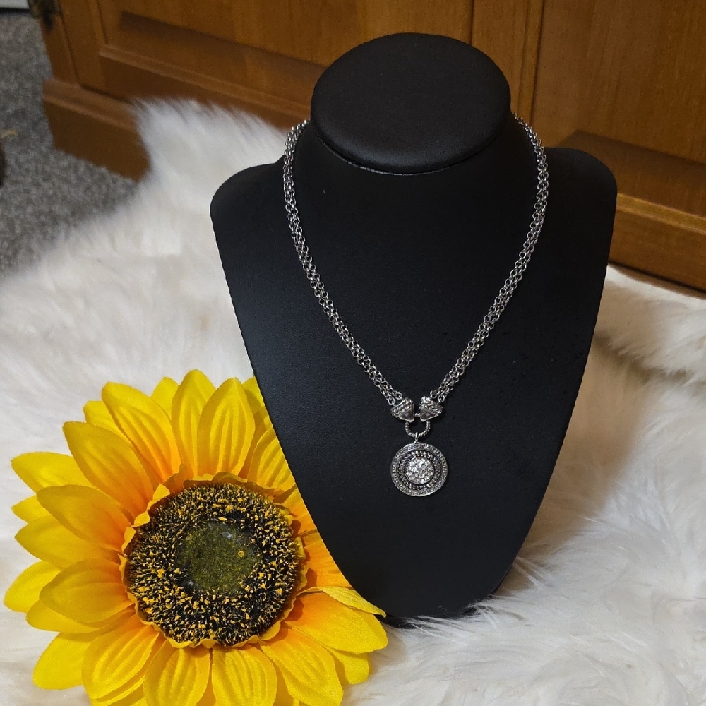 Cookie Lee Double Strand  Pendant Necklace